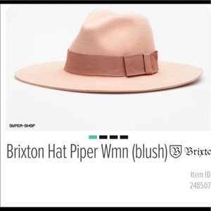 ISO Brixton Piper Hat Blush color S